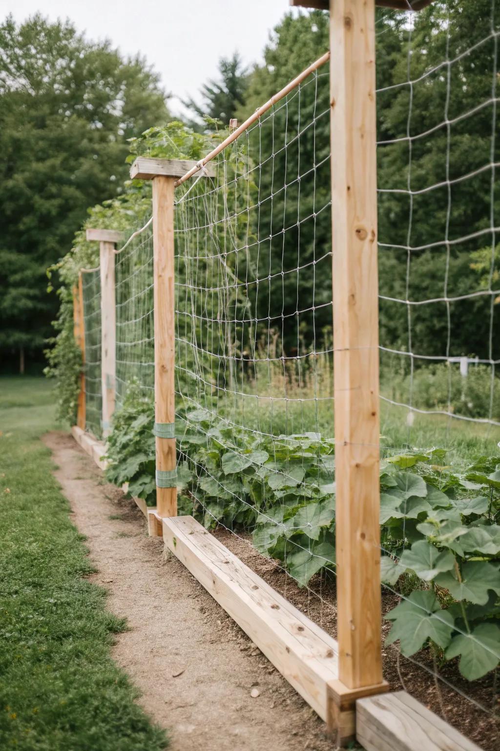 Elevate your garden style with a chic and simple chicken wire trellis, perfect for a minimalist touch of natural beauty.