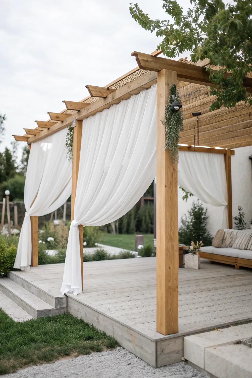 Transform your outdoor space with a simple yet stunning DIY patio cover, where craftsmanship meets natural elegance.