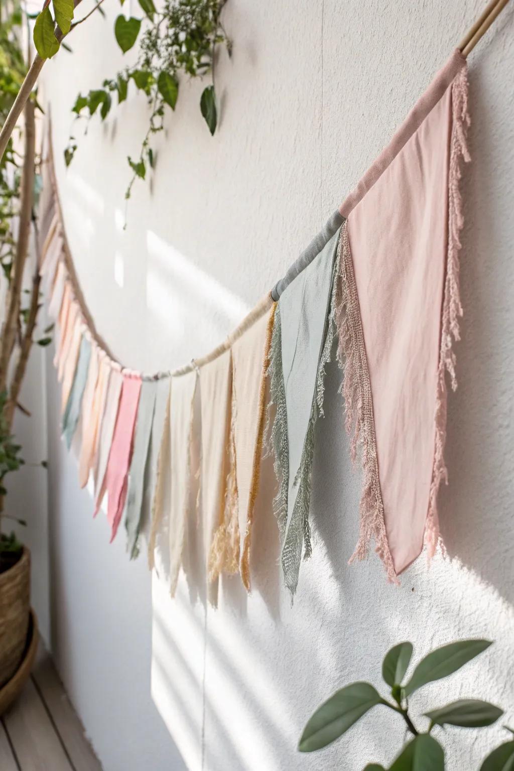 Transform your space with a charming DIY fabric banner, perfect for adding a touch of seasonal elegance on a budget.