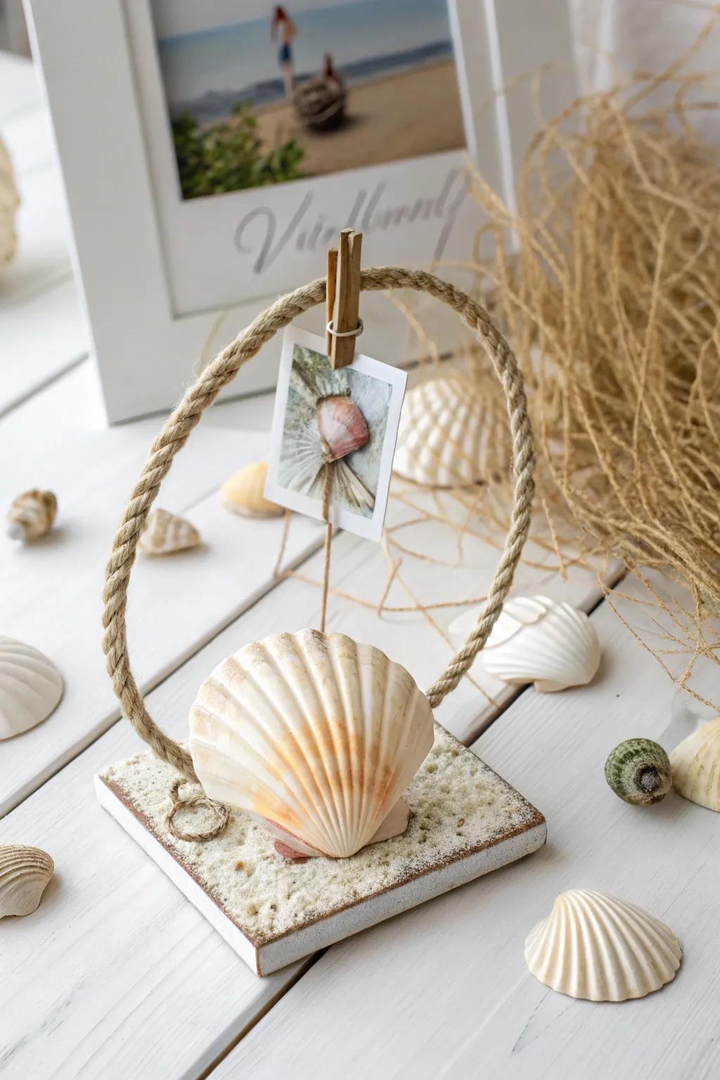 Capture your memories with these elegant seashell photo holders—where simplicity meets the sea. 🌊📸