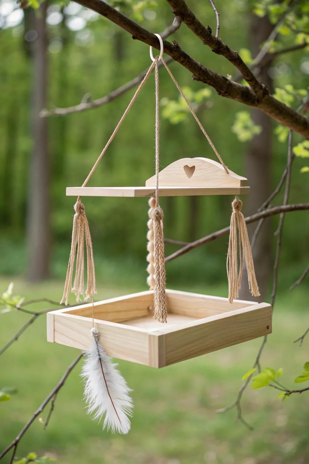 Elevate your garden with a minimalist squirrel stage—nature's performance in style.