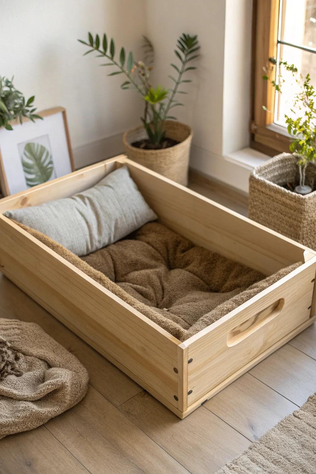 Elevate your dog's comfort with custom-fit cushions that blend Scandinavian simplicity and boho charm.