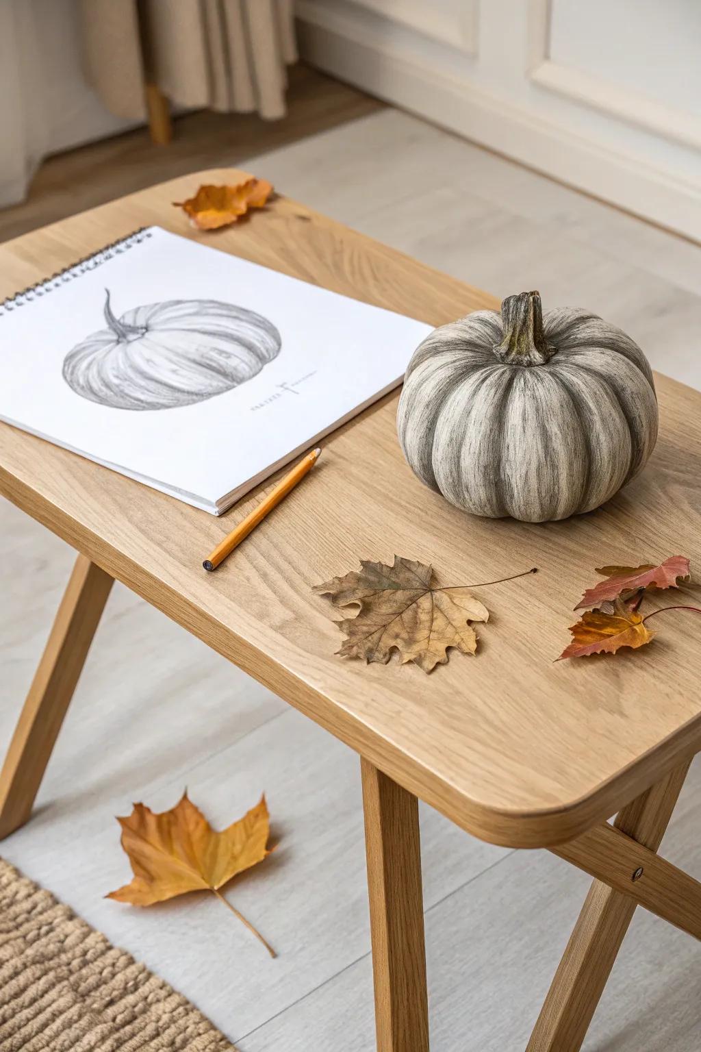 Capture the essence of the season with a simple, yet stunning pencil sketch. 🍂✏️