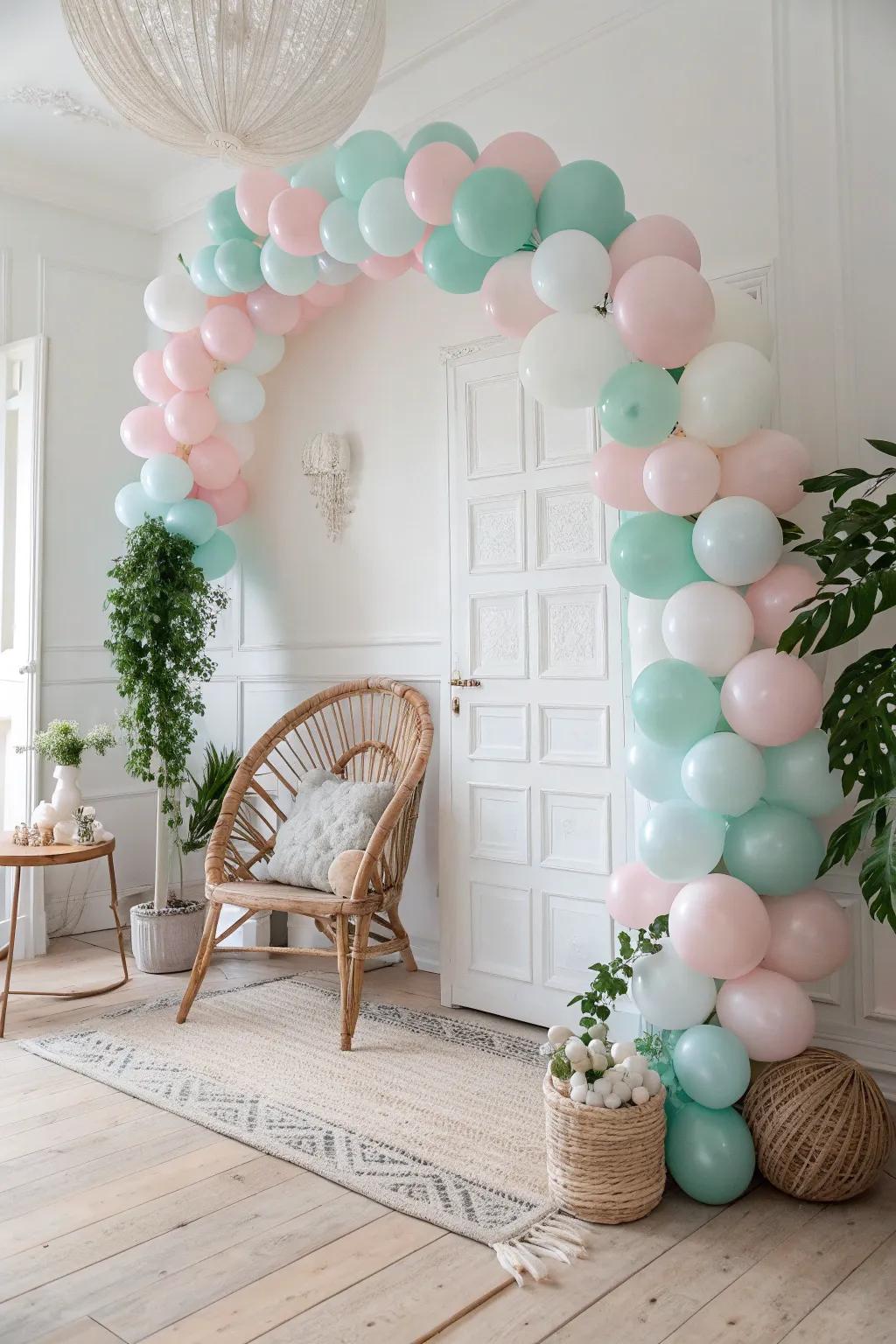 Add a touch of whimsy to your Easter celebrations with a stunning pastel balloon arch!