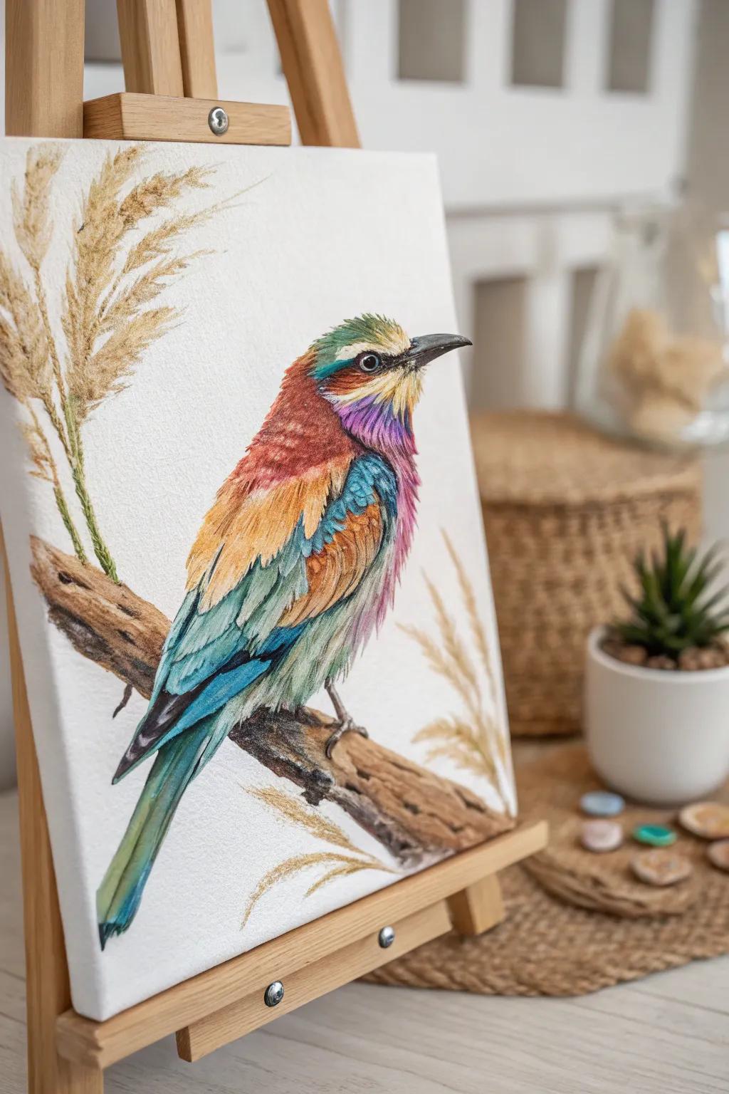 Discover the art of layering colors for a bird painting that truly comes to life.