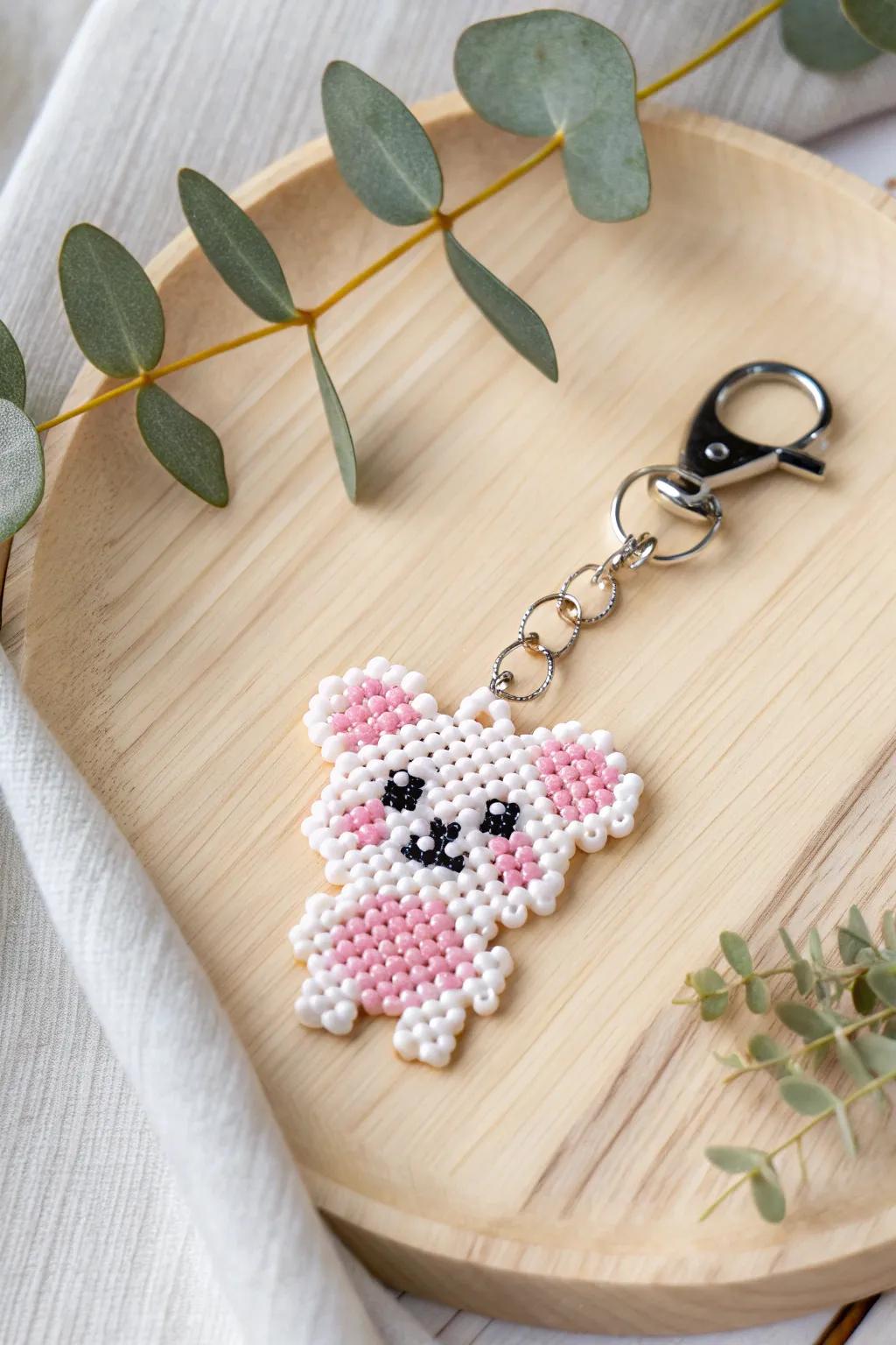 Charming Kawaii Animal Keychain: A Perfect Blend of Minimalist Craftsmanship and Cute Design.