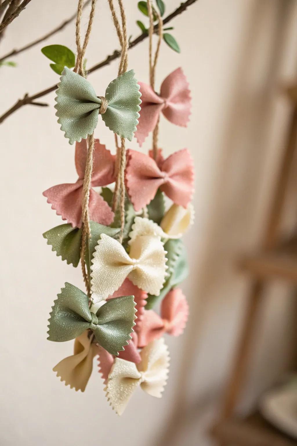 Crafting Simplicity: Transform ordinary pasta into beautiful ornaments with just a touch of paint.