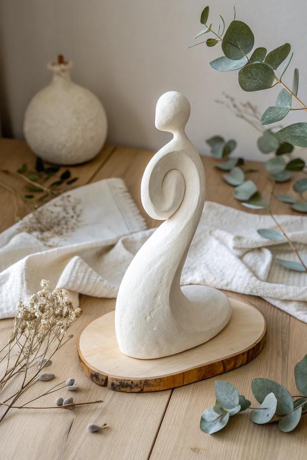 Embrace the art of simplicity with elegant plaster craft decorations.