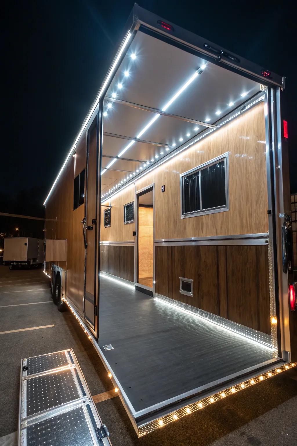 Illuminate your trailer with precision: Discover the power of LED strip lighting for a brilliantly organized space.
