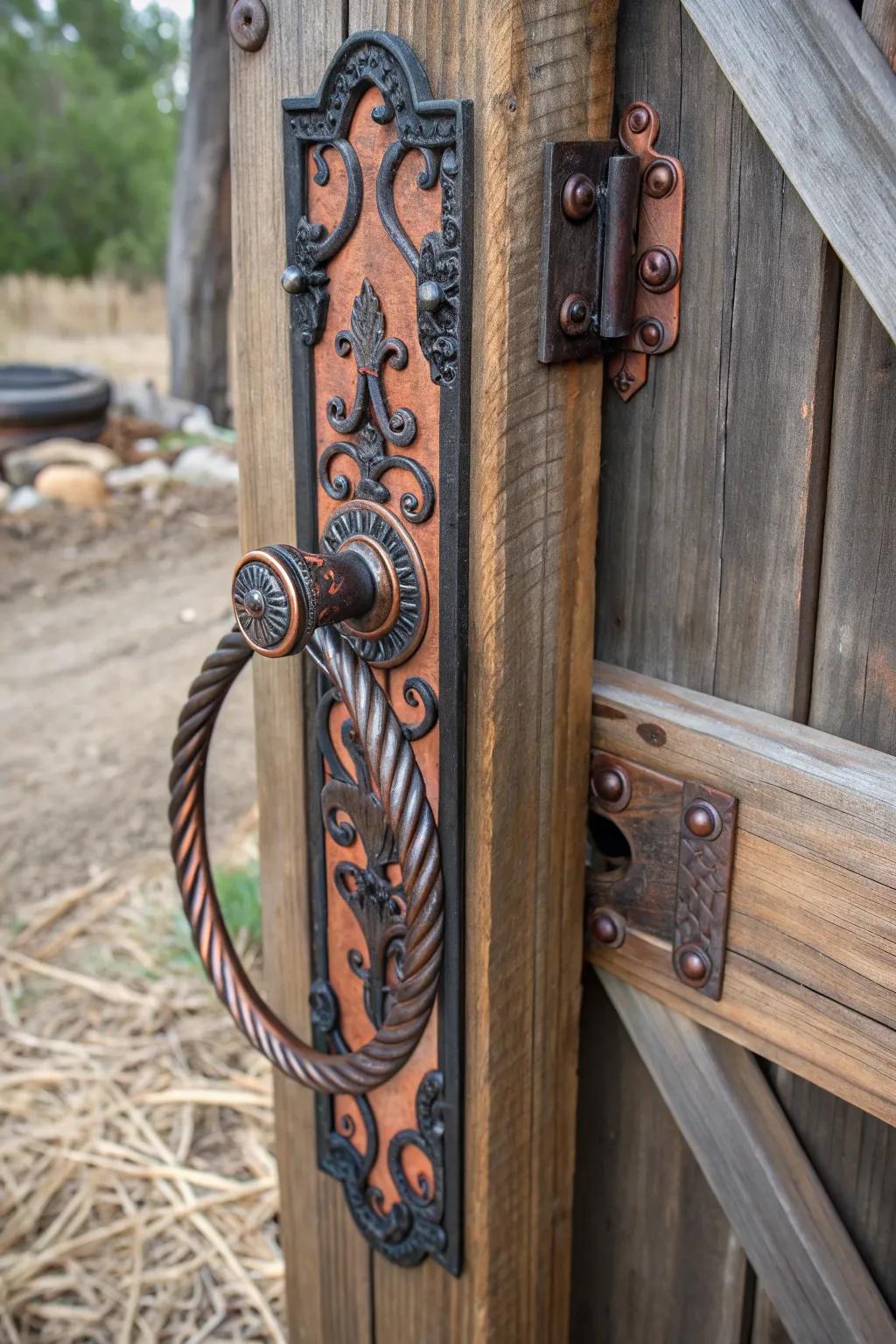 Experience the timeless beauty of hand-forged craftsmanship with this striking gate latch.
