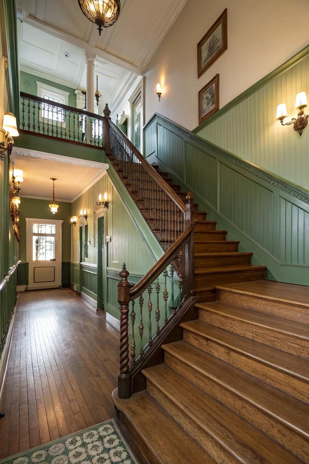 An elegant staircase with a seamless flow.