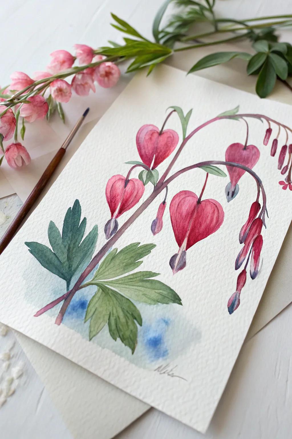 Discover the enchanting beauty of watercolor bleeding hearts, where colors dance and blend effortlessly.