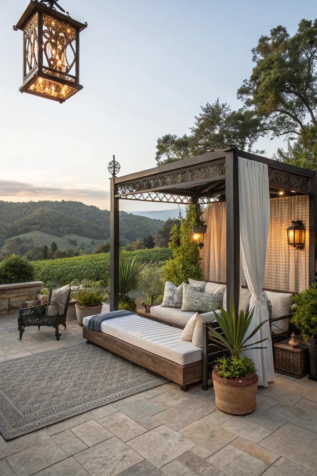 Outdoor Murphy bed for alfresco relaxation
