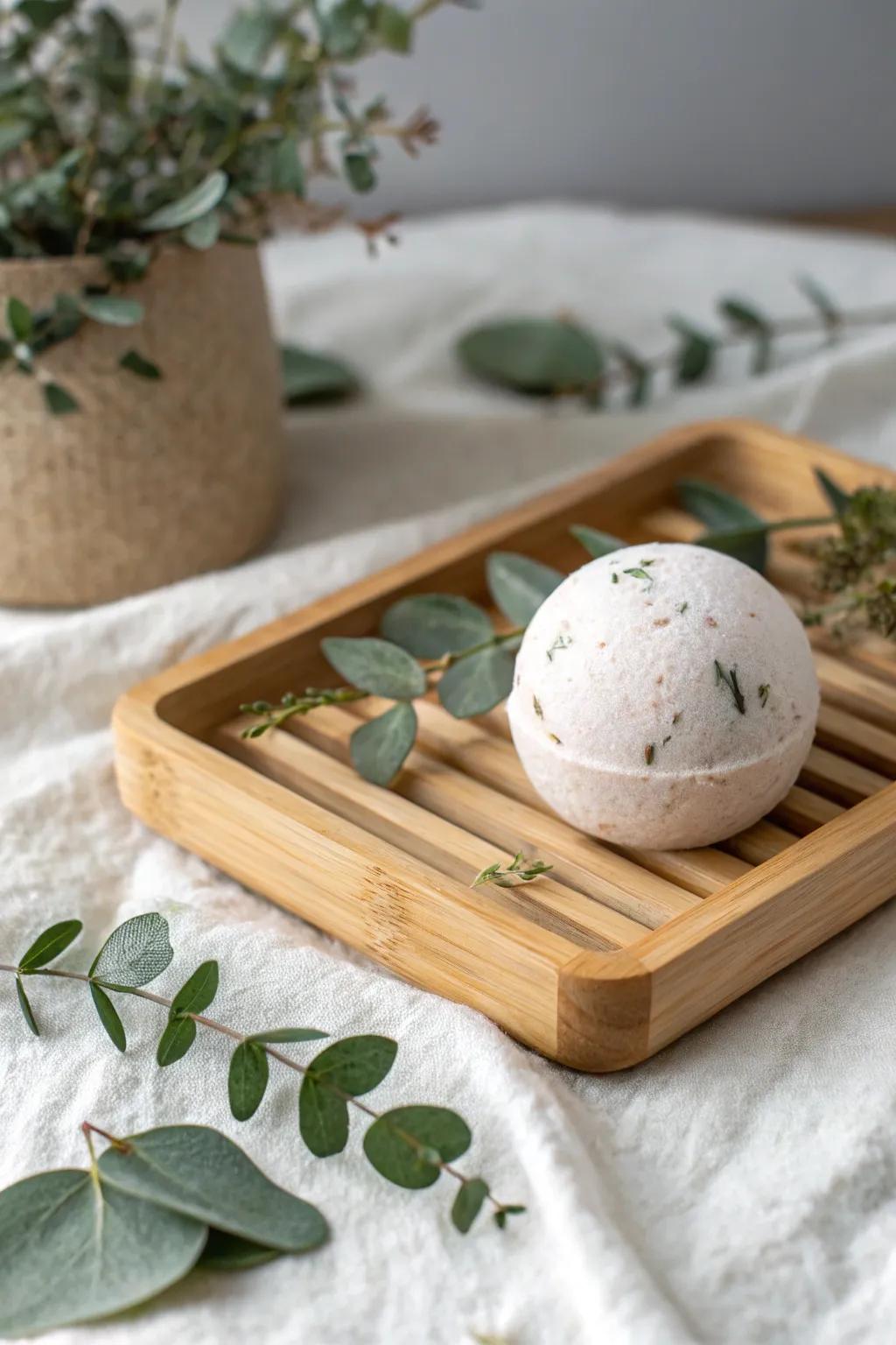 Craft a moment of tranquility with handmade eucalyptus bath bombs — perfect for a thoughtful, relaxing gift.