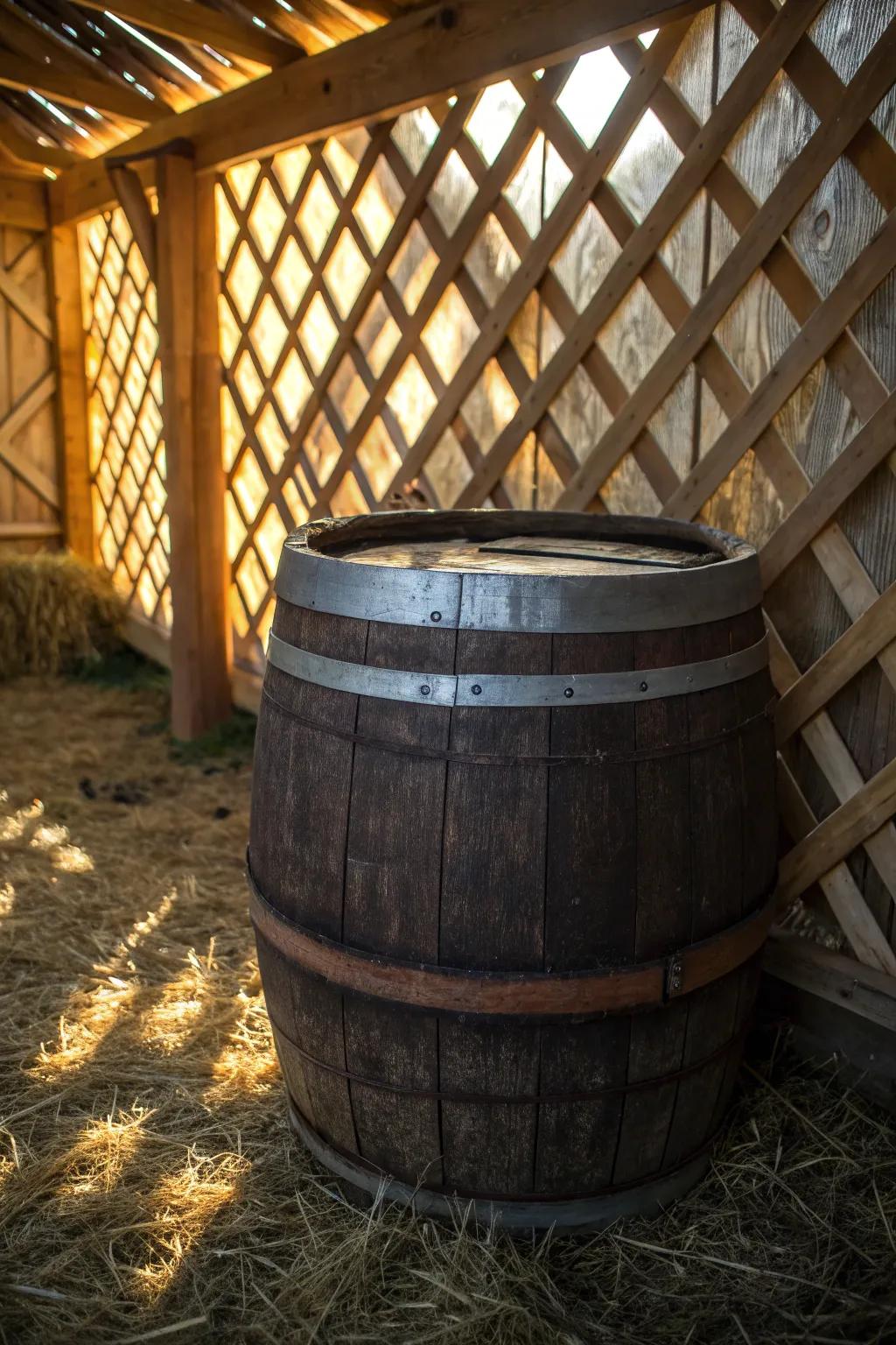 Ingenious warmth: water barrels for a cozy hoop coop.