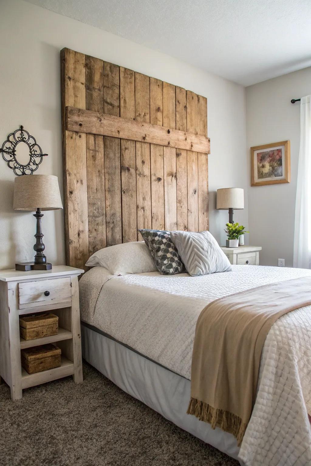 Bedroom transformed with a unique DIY headboard.