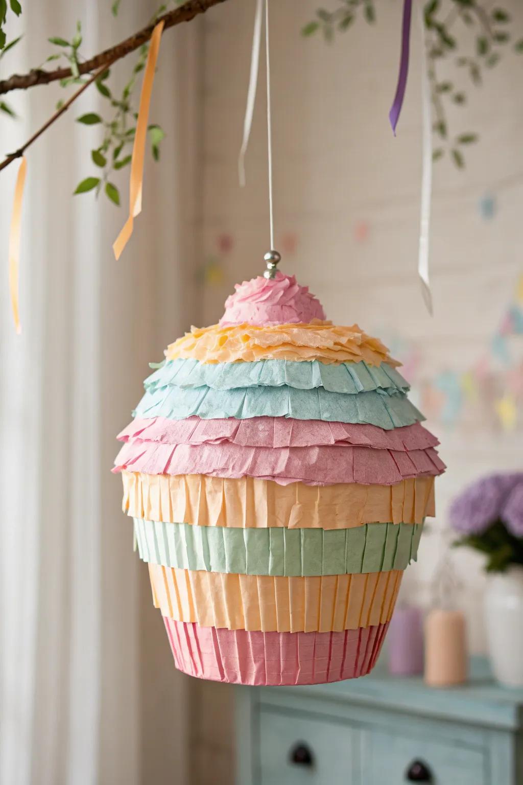 Add a sweet twist to your celebrations with a charming cupcake pinata!
