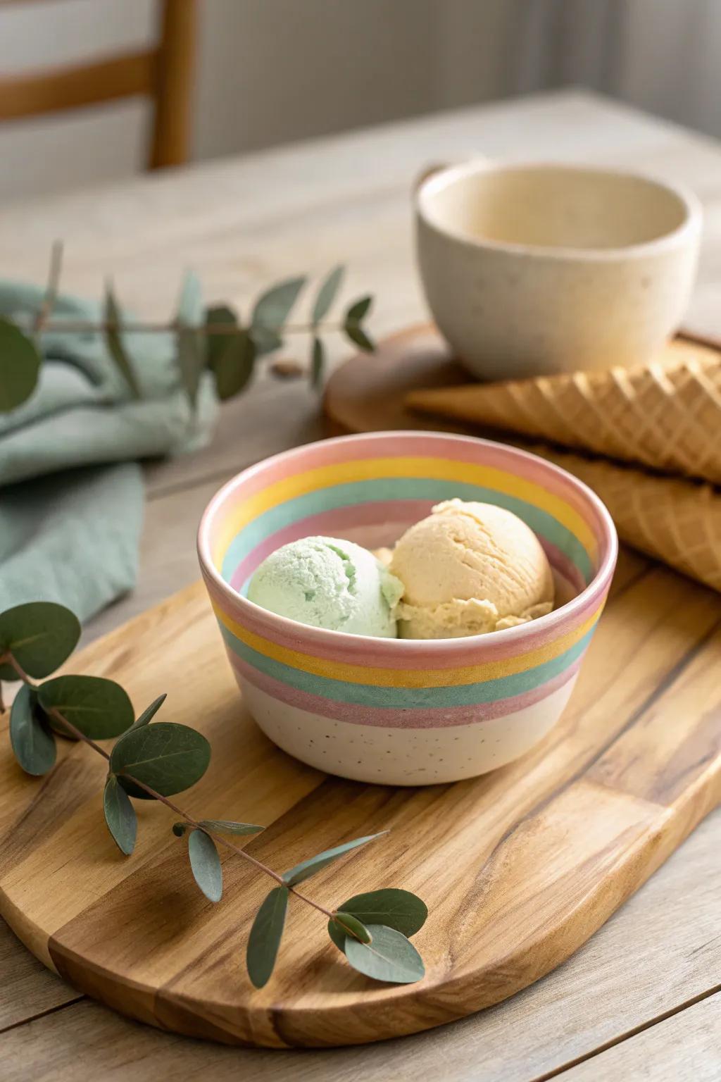 Indulge in a scoop of joy with this rainbow-hued delight! 🌈🍦