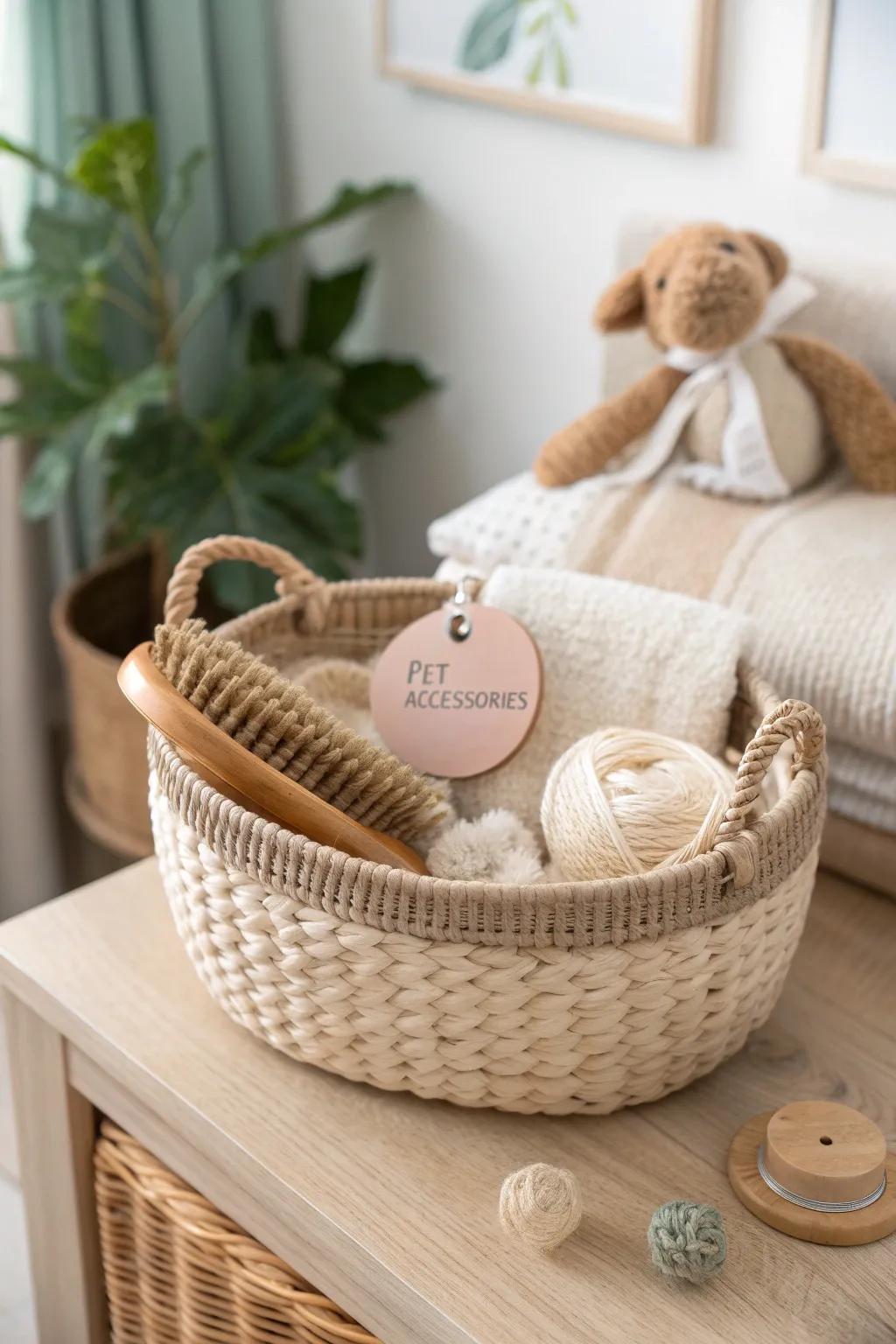 Crafted with love: A pet lover's dream basket combining style and care.