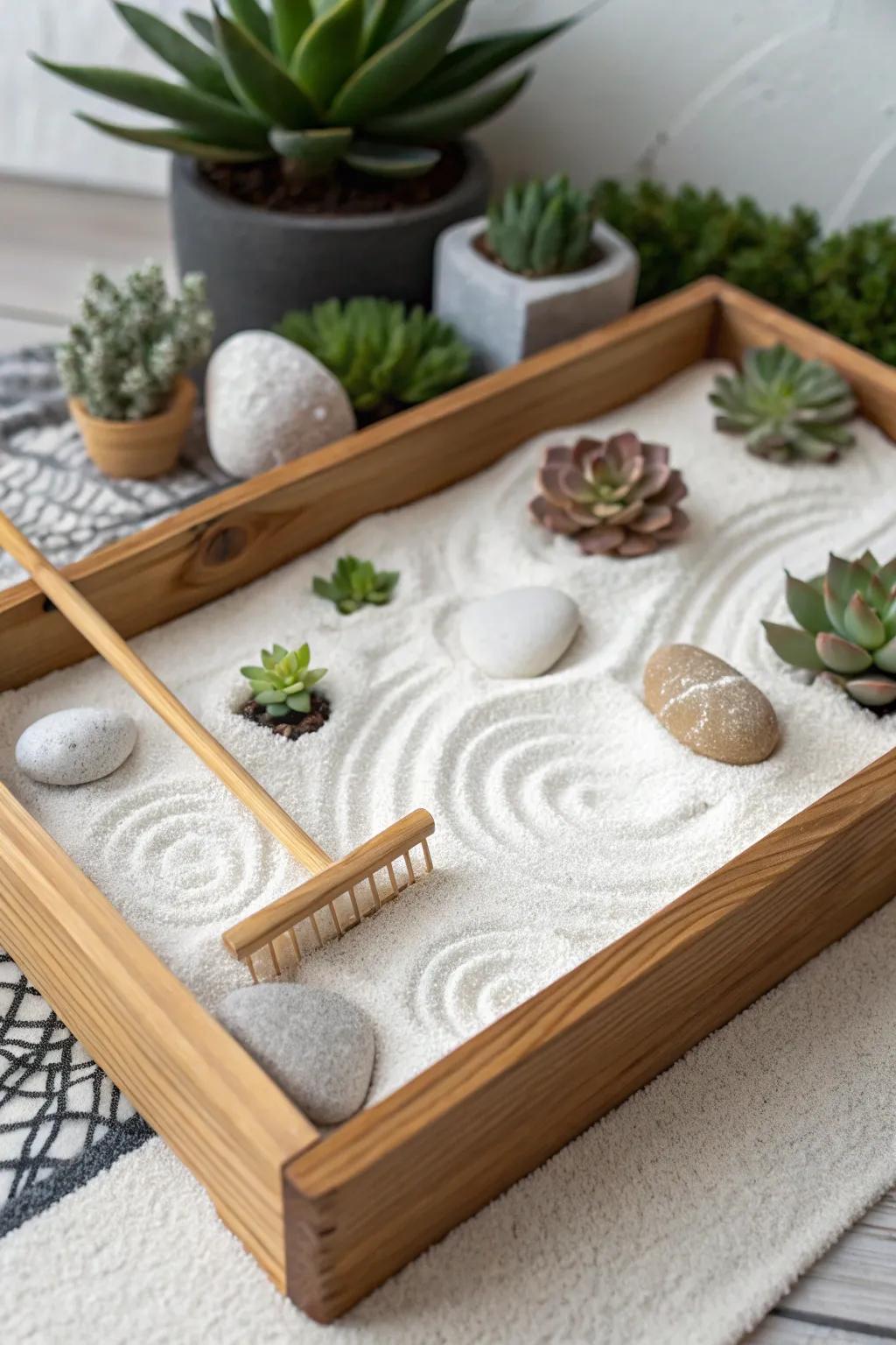 Create a serene escape for Dad with this DIY Zen Garden – the perfect blend of simplicity and tranquility.