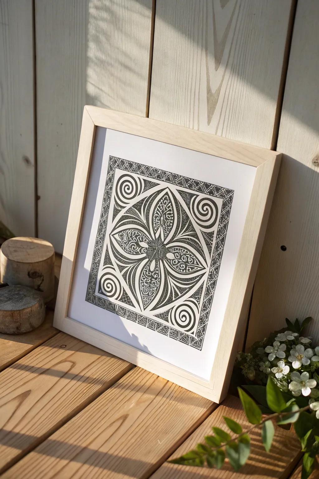 Discover the art of texture with monochrome linocuts - where simplicity meets intricate craftsmanship.