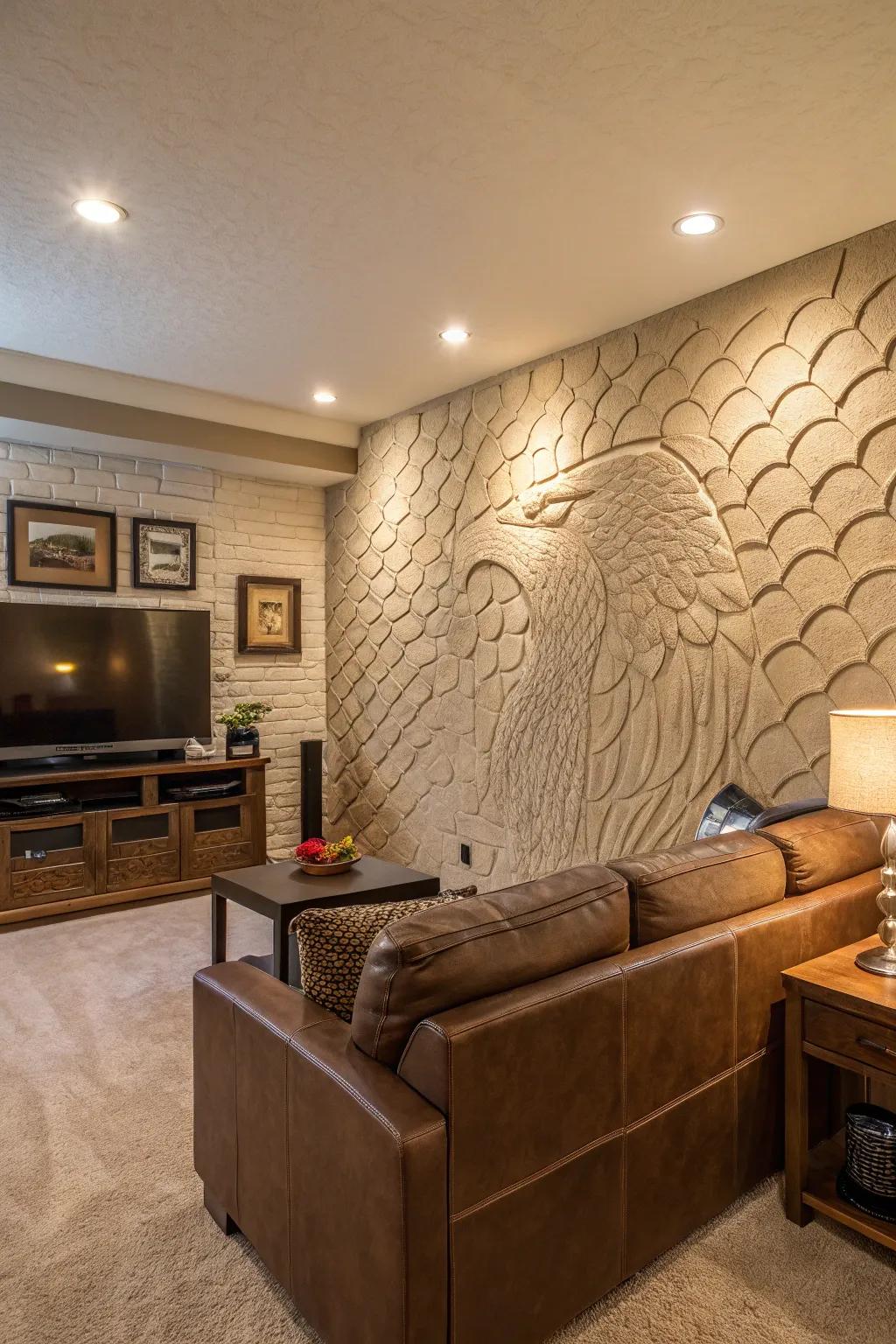 Hawk and trowel texture offers a unique artisanal touch.