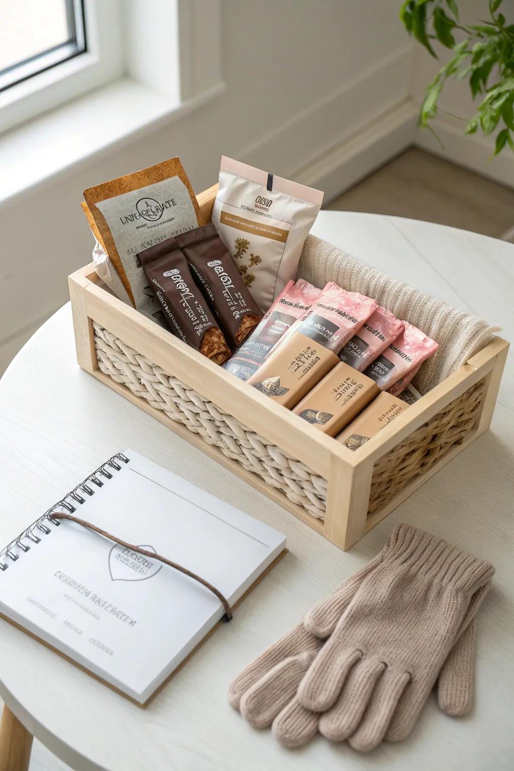 Curate your perfect Fitness Fanatic Hamper with a touch of minimalist elegance and natural beauty.