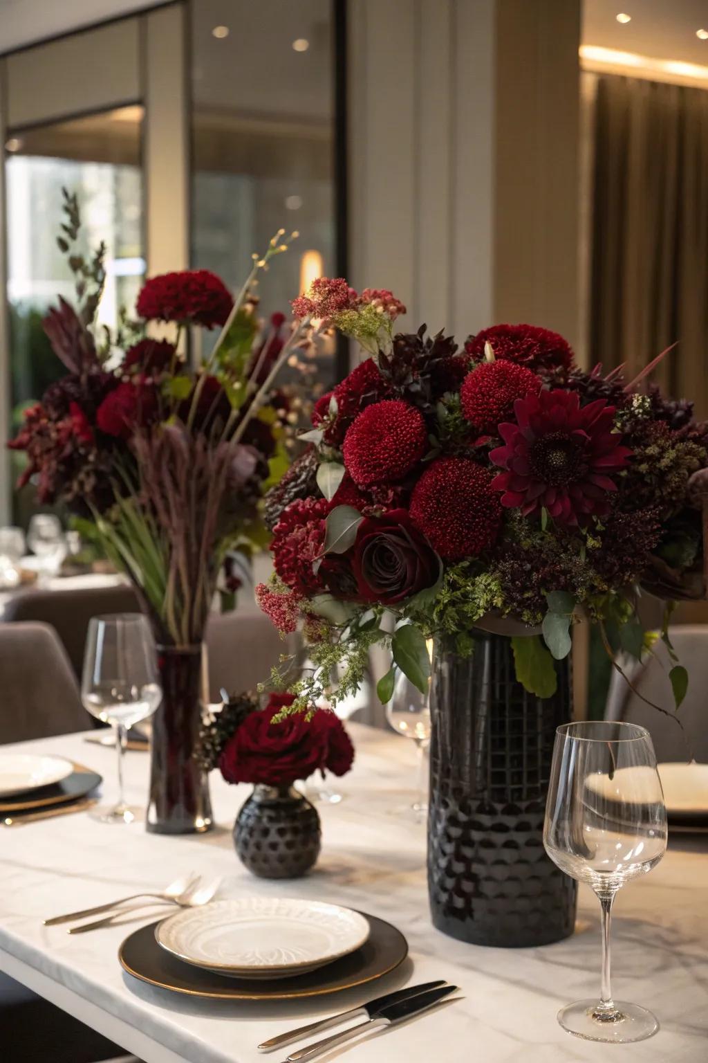 Dark florals provide a bold and rich statement.