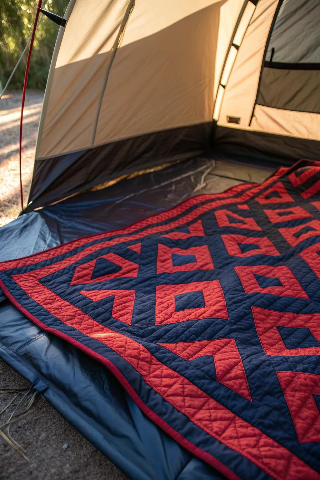 Crafted for the Outdoors: A Vibrant Solution to Keep Your Tent Floor Dry and Organized.
