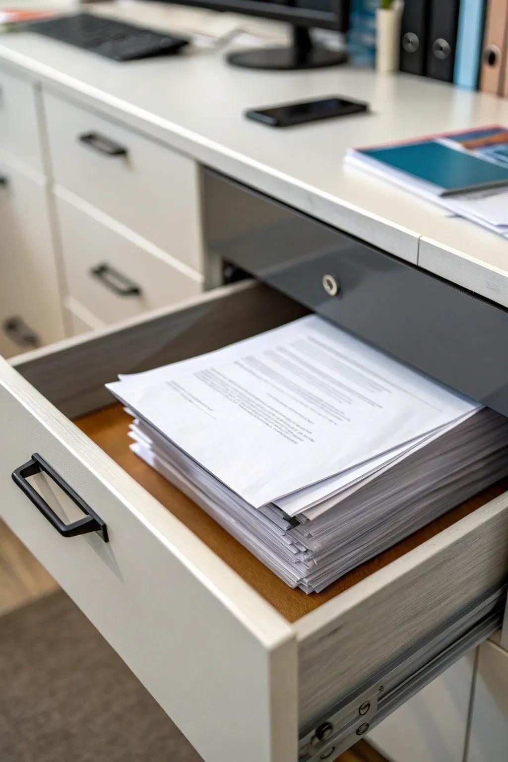 Going paperless frees up space and promotes sustainability.