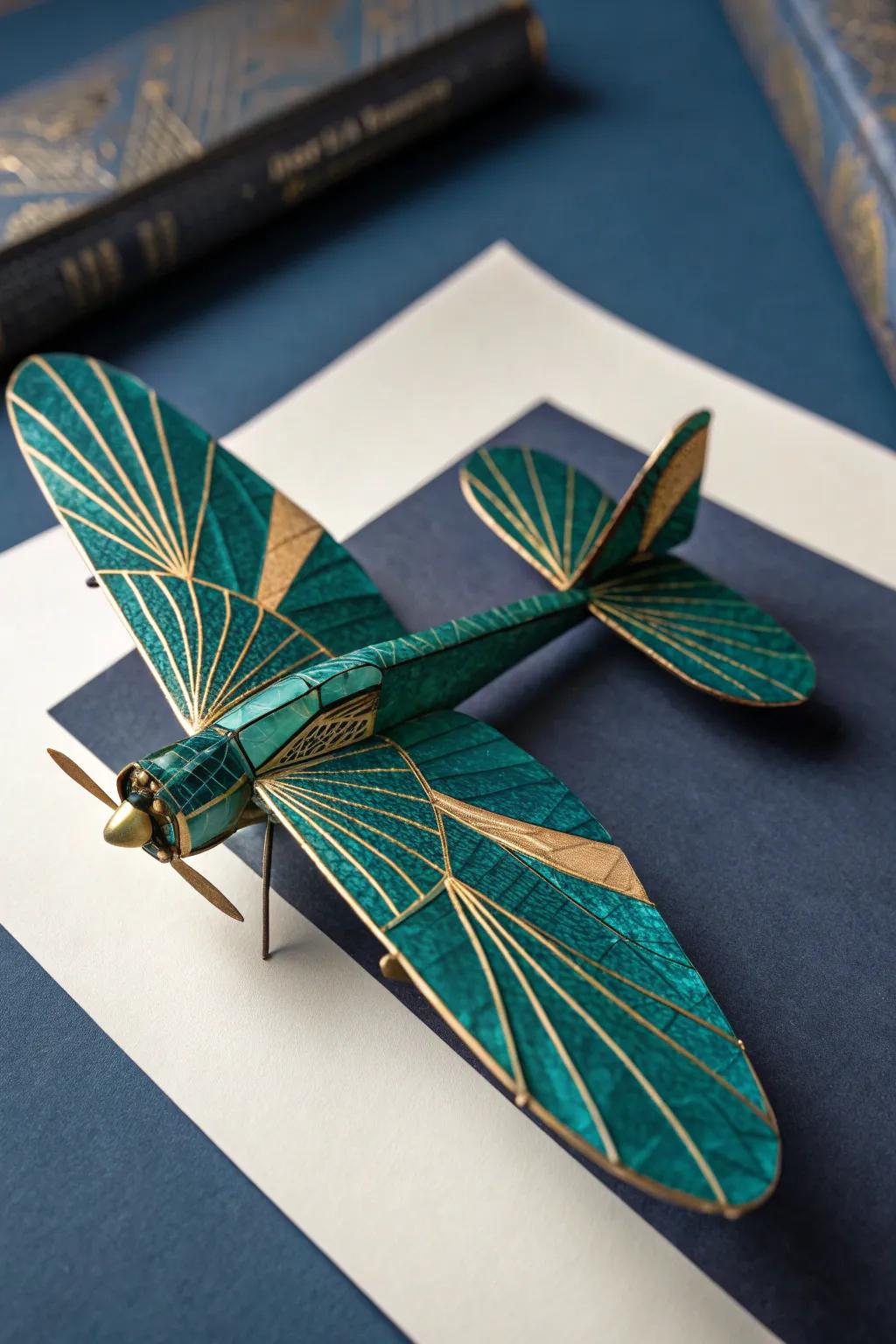 Witness the elegance of flight with the Dragonfly paper plane design - where craftsmanship meets grace.