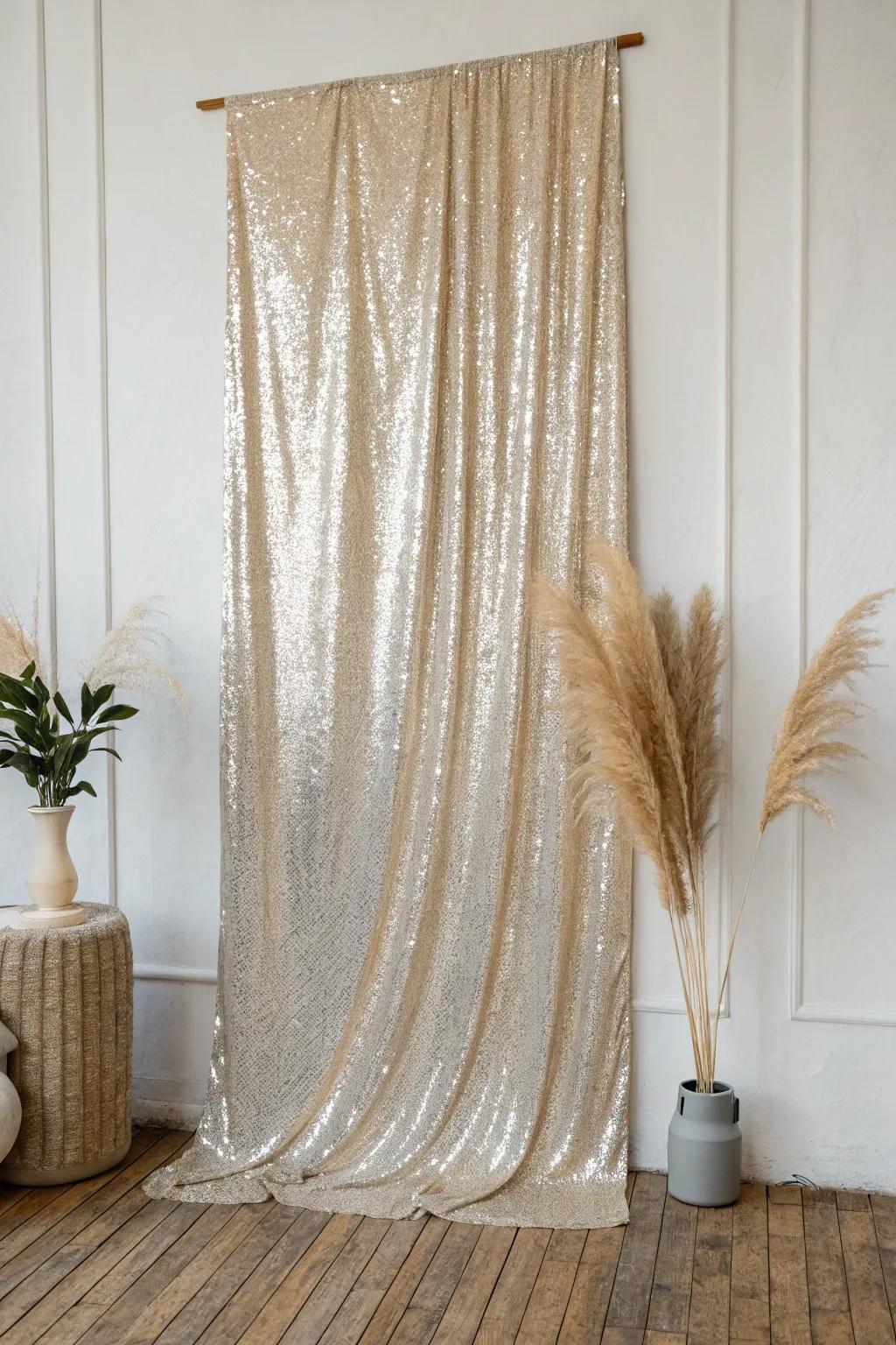 Add a touch of glamour to your event with a dazzling sequin backdrop.