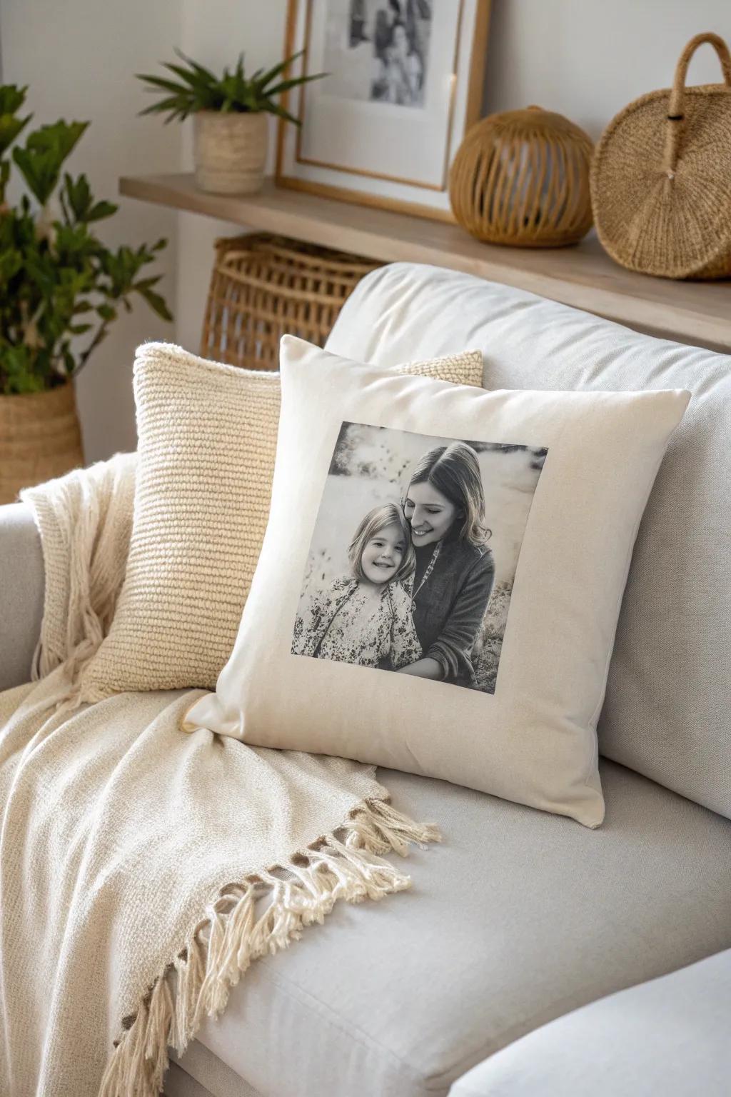 Add a personal touch to your living space with a beautifully crafted photo pillow.
