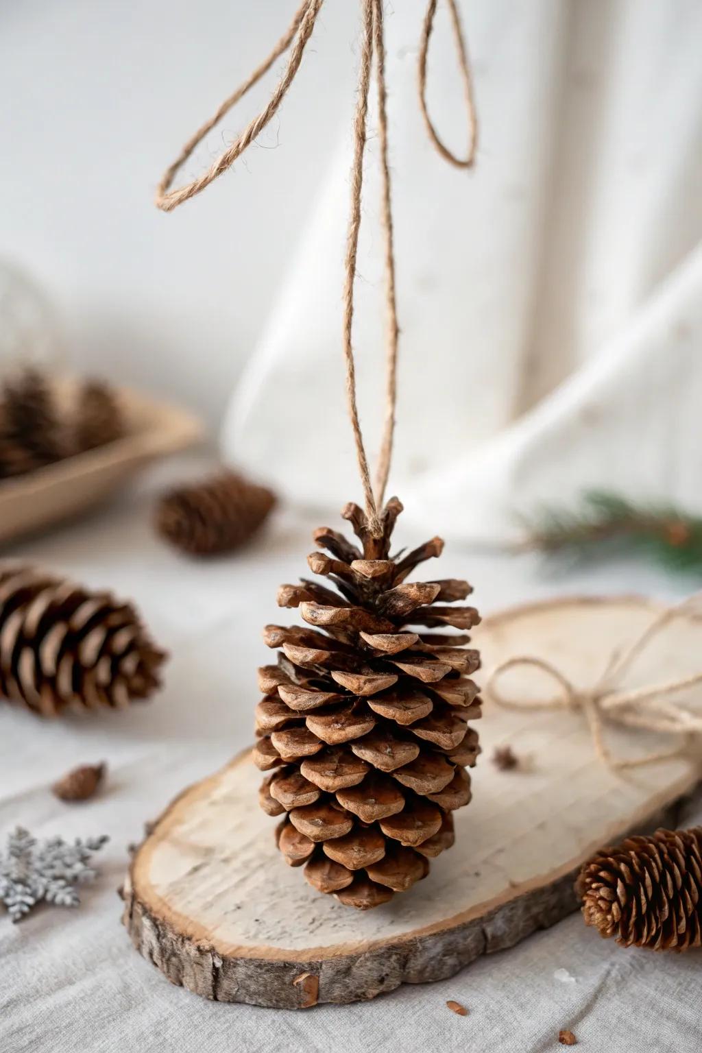 Craft your own cozy corner with a simple yet stunning pine cone garland.