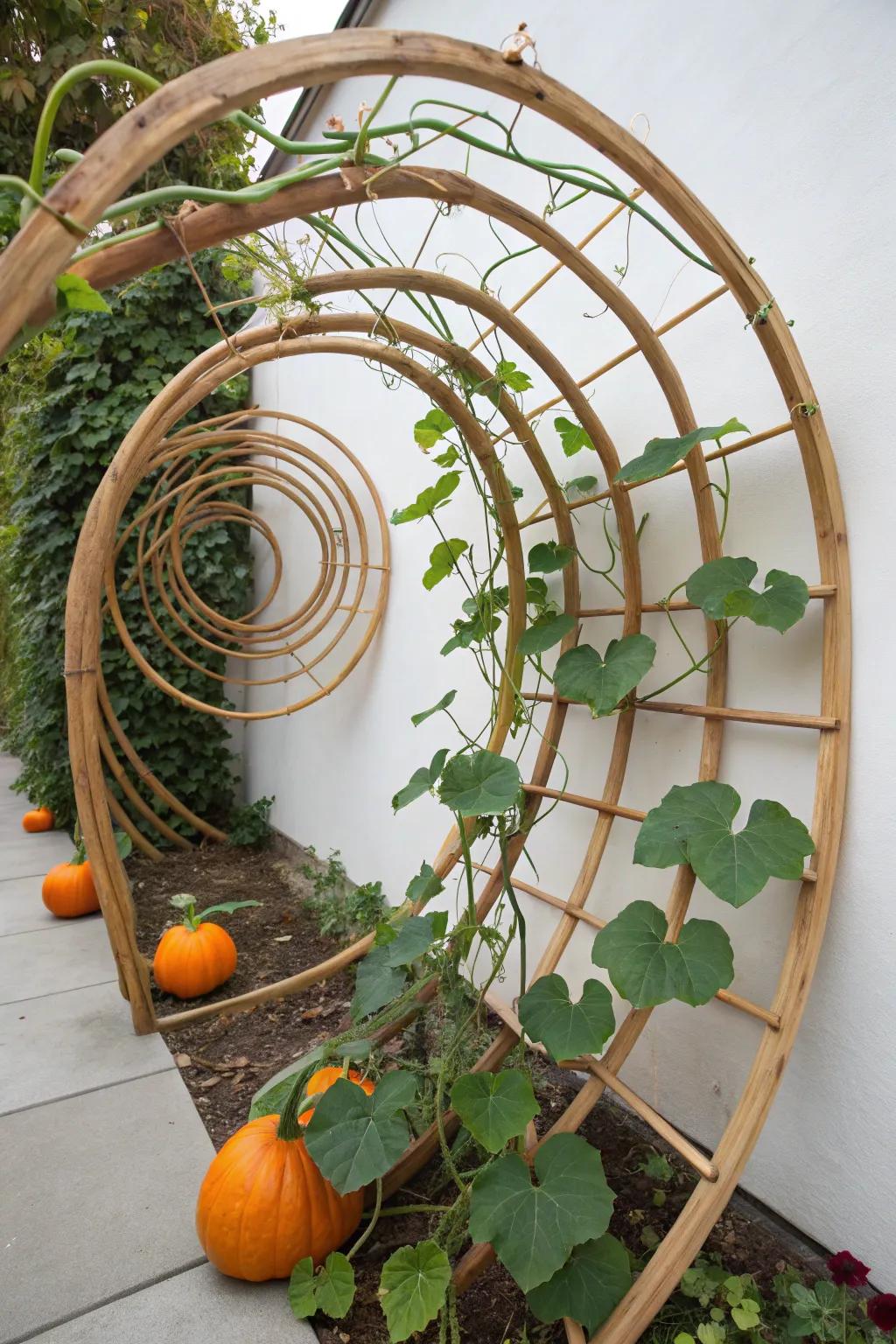 Embrace nature's elegance with a spiral trellis: where design meets simplicity.