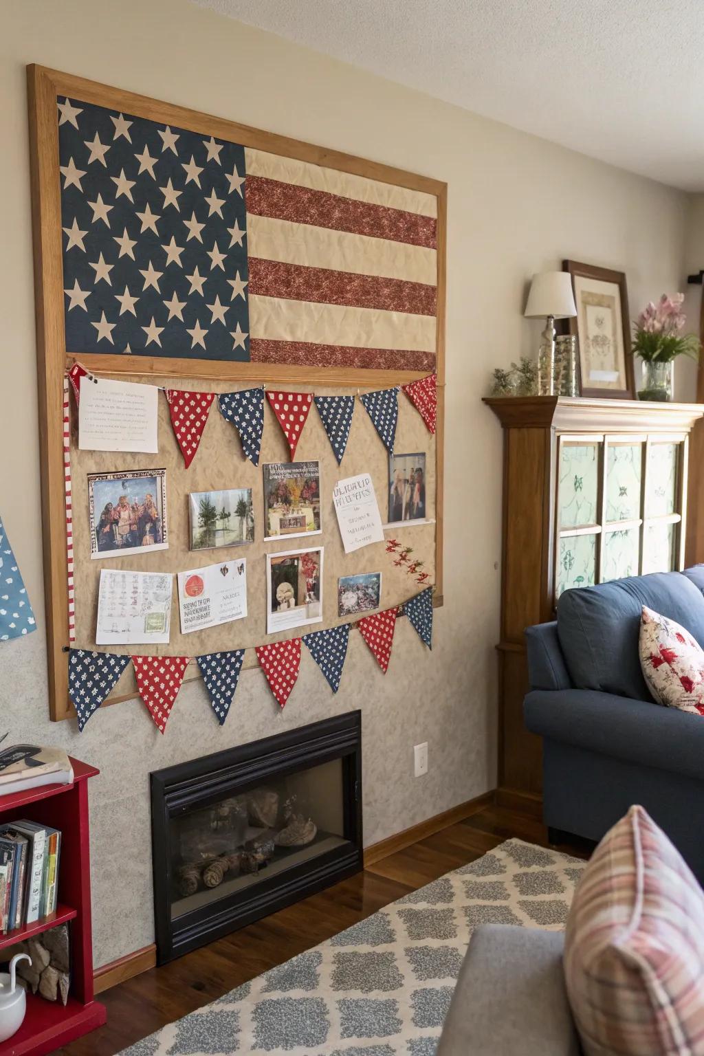 Quilted flag pattern for a textured finish.