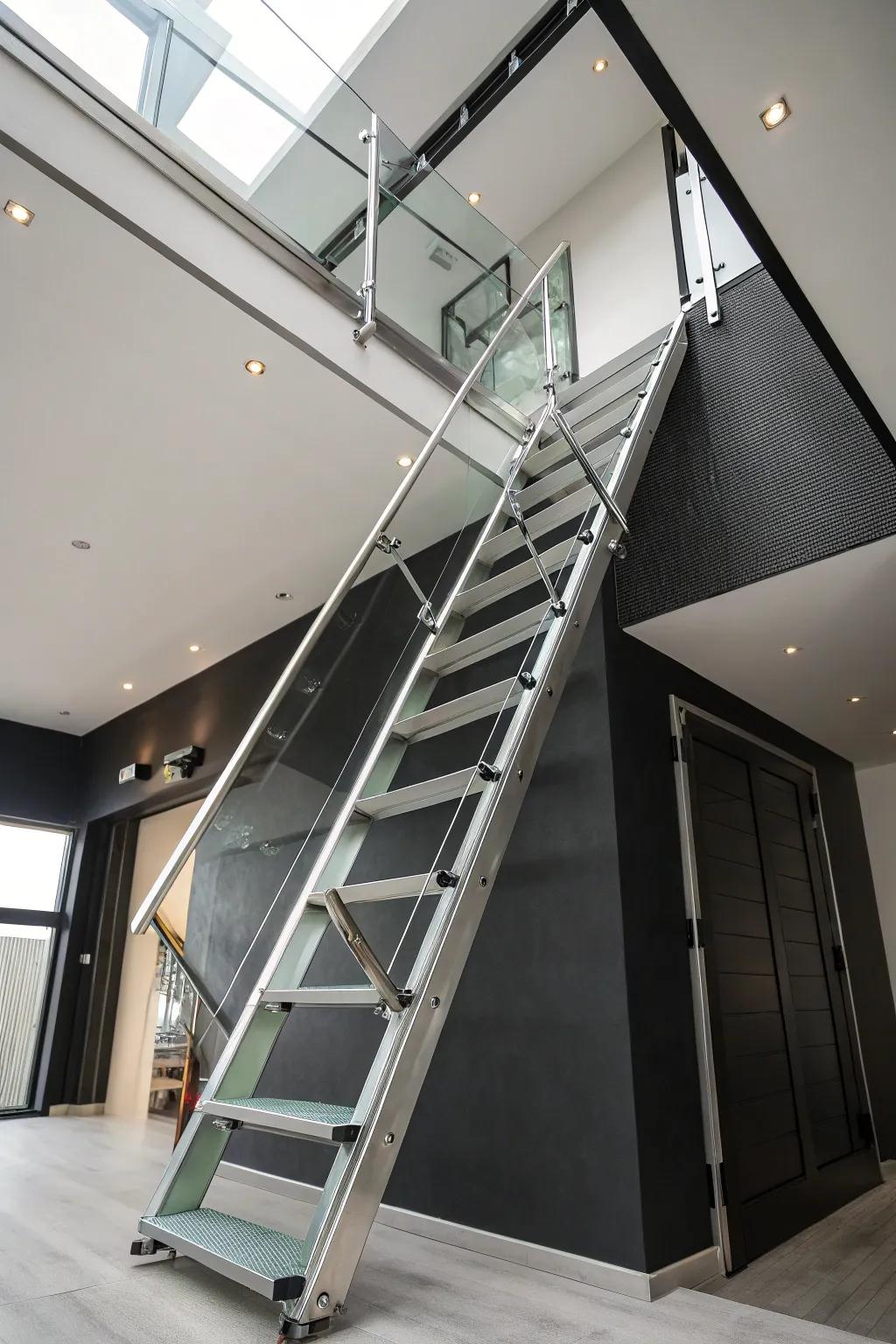 Elevate your space with a modern masterpiece: the perfect blend of glass and metal craftsmanship.