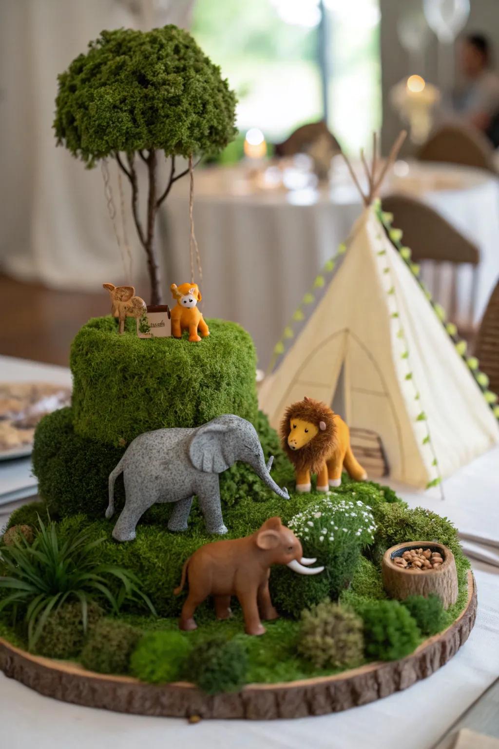Creative use of moss provides an organic touch.