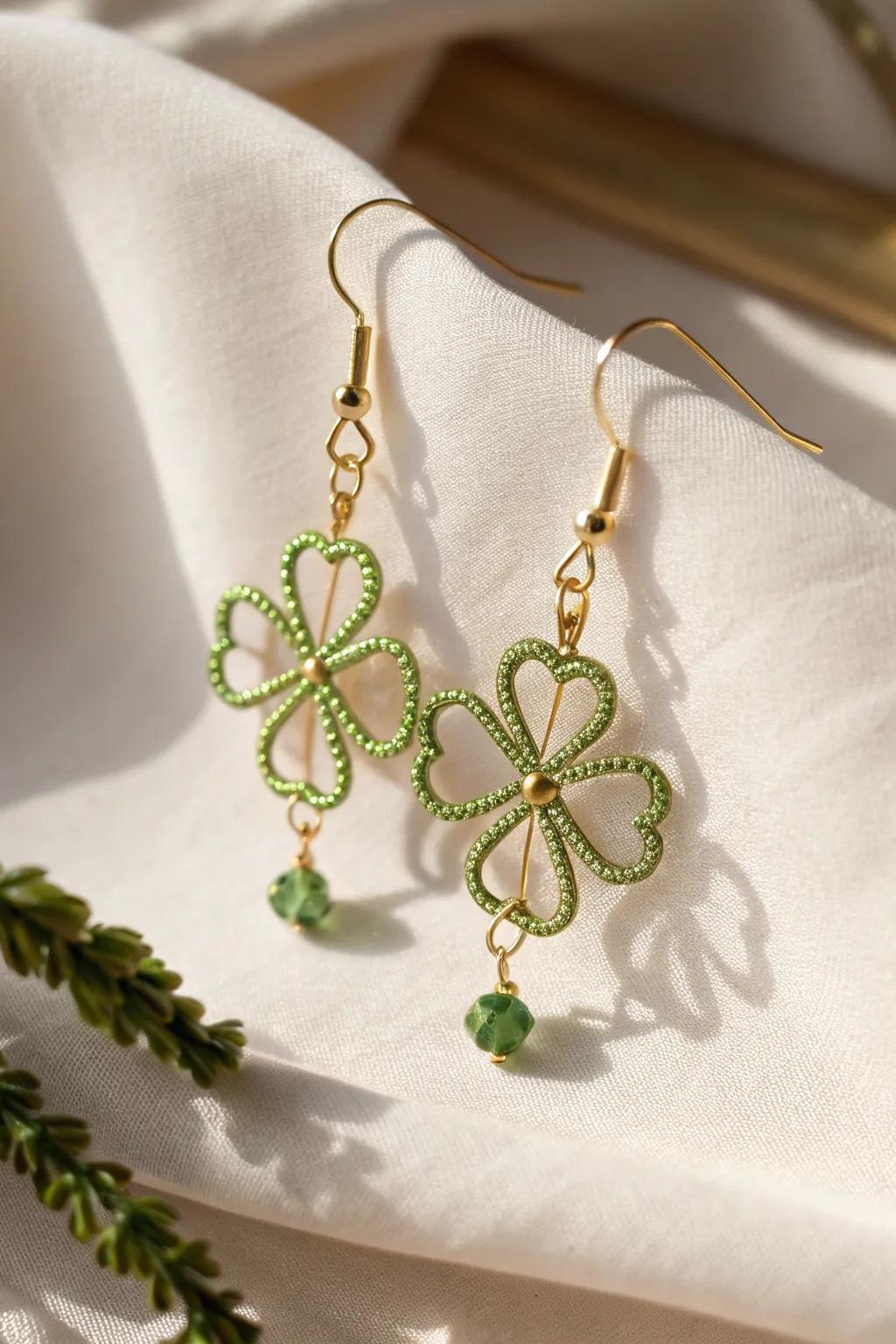 Add a touch of festive elegance to your look with these charming DIY shamrock earrings. Perfect for embracing minimalist style with a boho twist!
