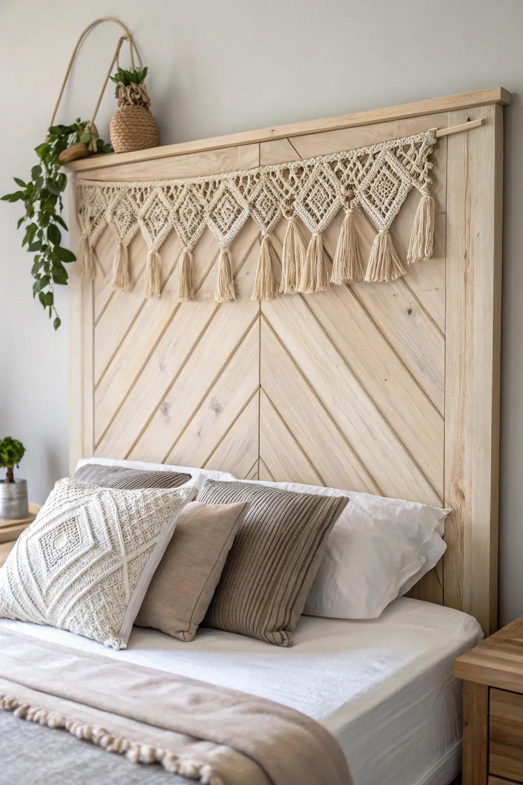 Transform your bedroom with a stunning DIY headboard, where minimalist design meets artisanal charm.