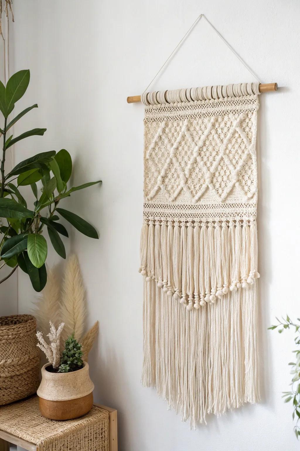 Transform your space with a touch of sustainable elegance: a sensory wall crafted from recycled treasures.