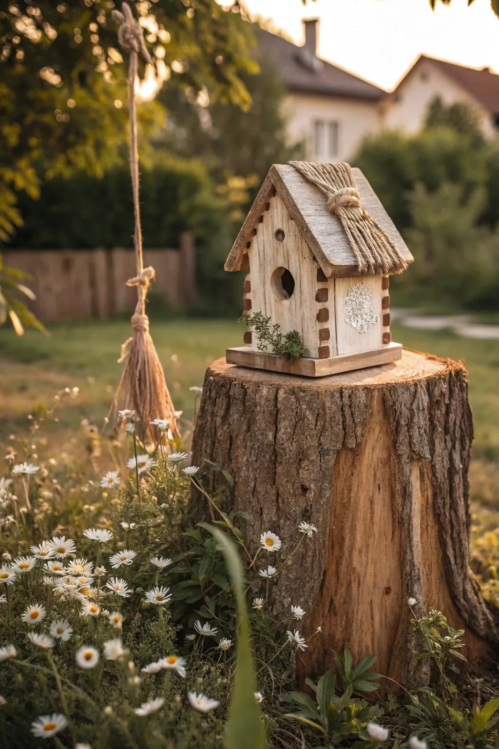 A cozy bird retreat: where simplicity meets natural elegance.