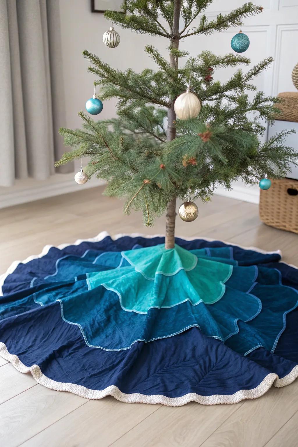 Dive into the holidays with a serene, ocean-inspired tree base that brings the beauty of the sea to your festive decor.
