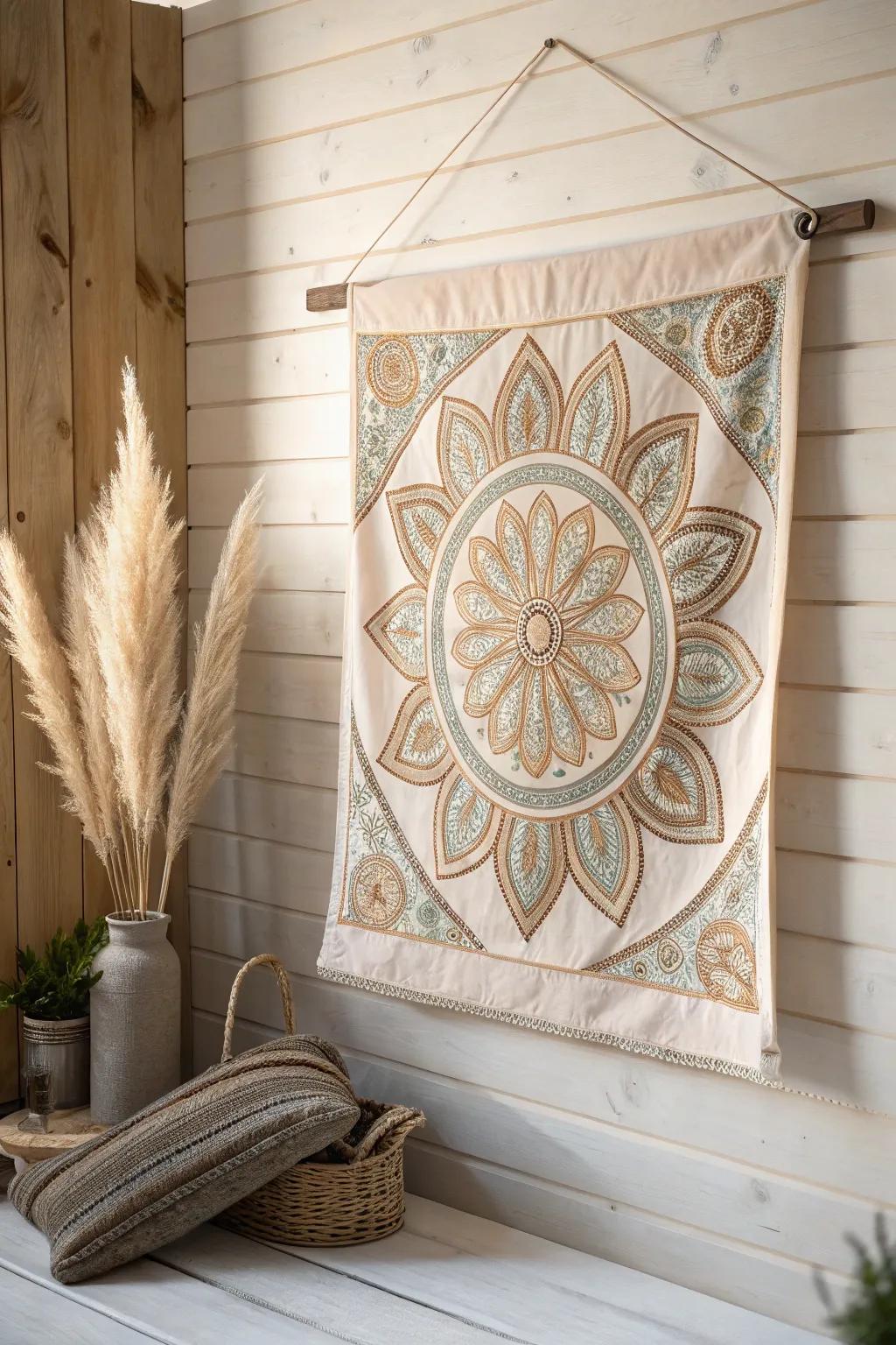 Transform fabric scraps into stunning art with upcycled fabric canvases. Embrace simplicity and craftsmanship. 🌿🧵
