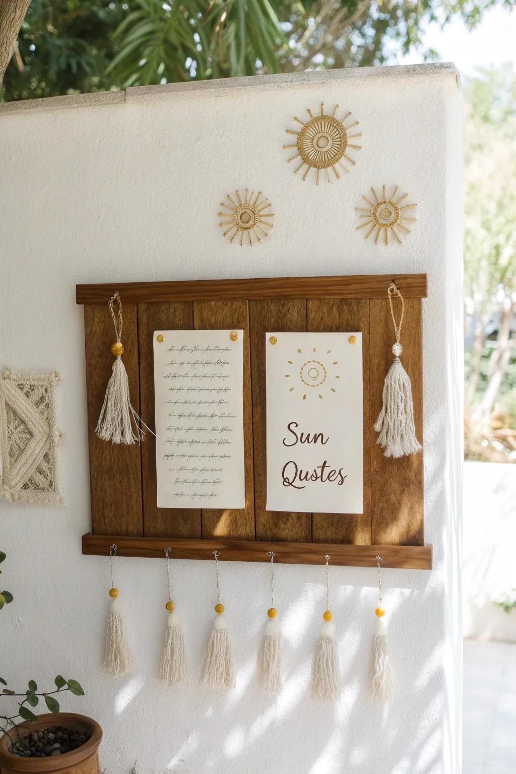 Bask in the warmth of 'Sunshine and Scripture' with this minimalist bulletin board that radiates wisdom and beauty.