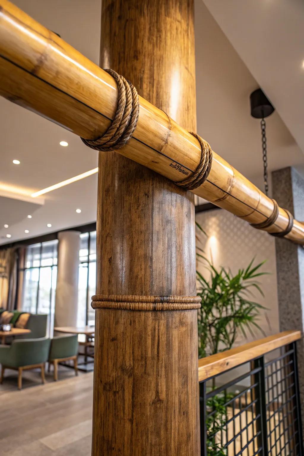 Transform your space with the serene elegance of bamboo beam covers.