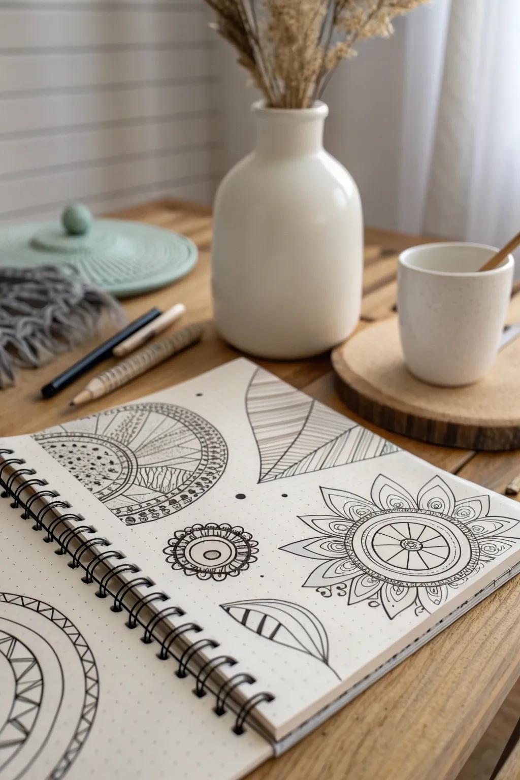 Unleash your creativity with inventive abstract patterns that dance across the page.