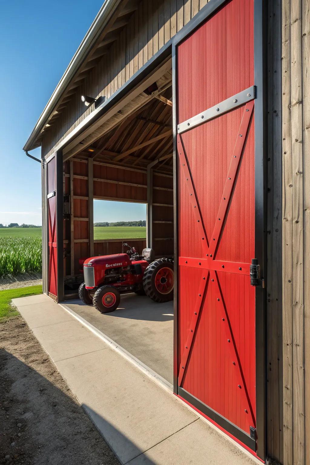 Elevate your tractor shed with the bold elegance of sliding doors.
