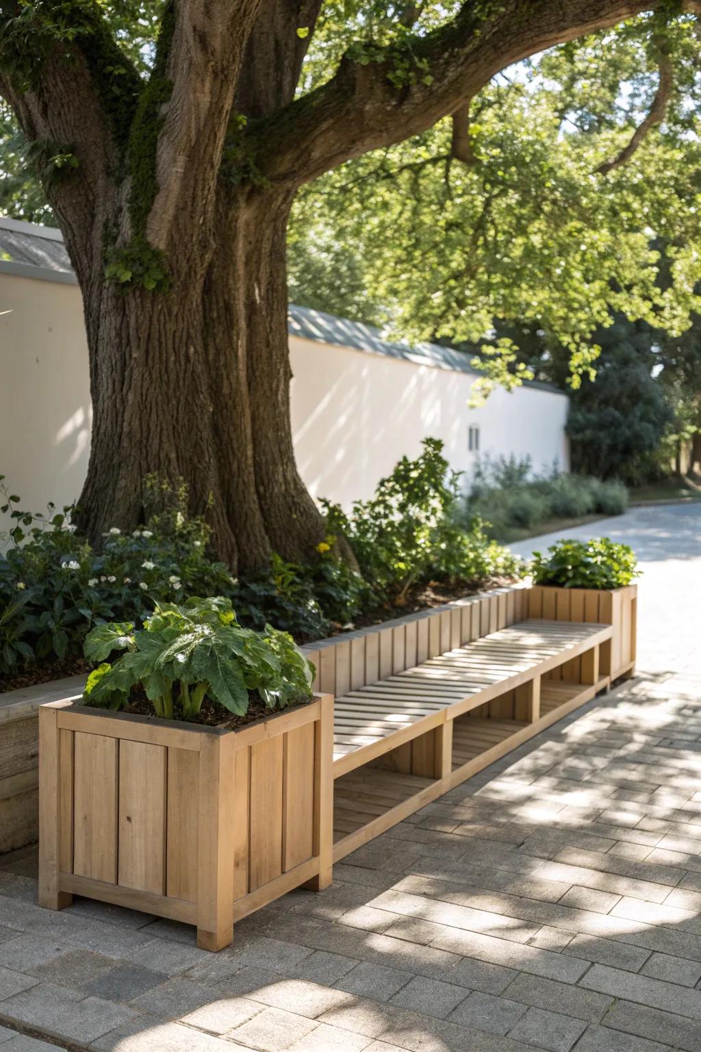 Transform your space into a lush green oasis with a minimalist bench that embraces nature's finest.
