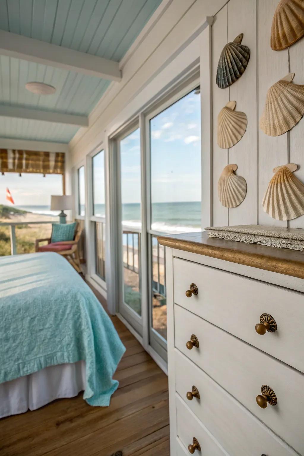 Bring the sea home with seashell pulls.